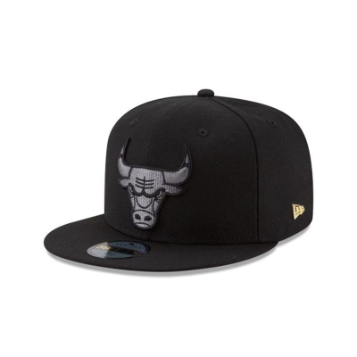 Black Chicago Bulls Hat - New Era NBA Essential 59FIFTY Fitted Caps USA9571048